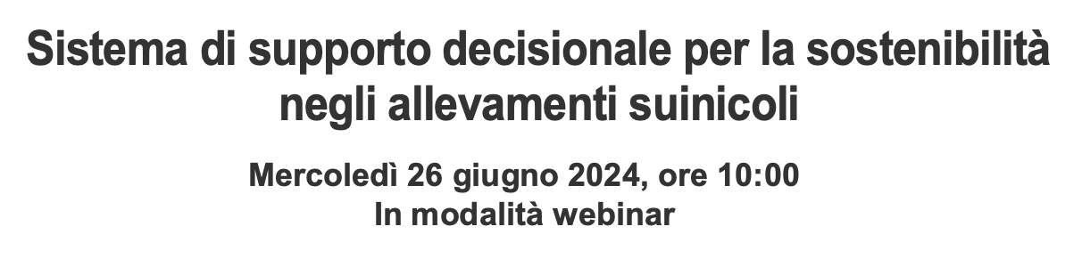 Sistema di supporto decisionale per la sostenibilità negli allevamenti suinicoli